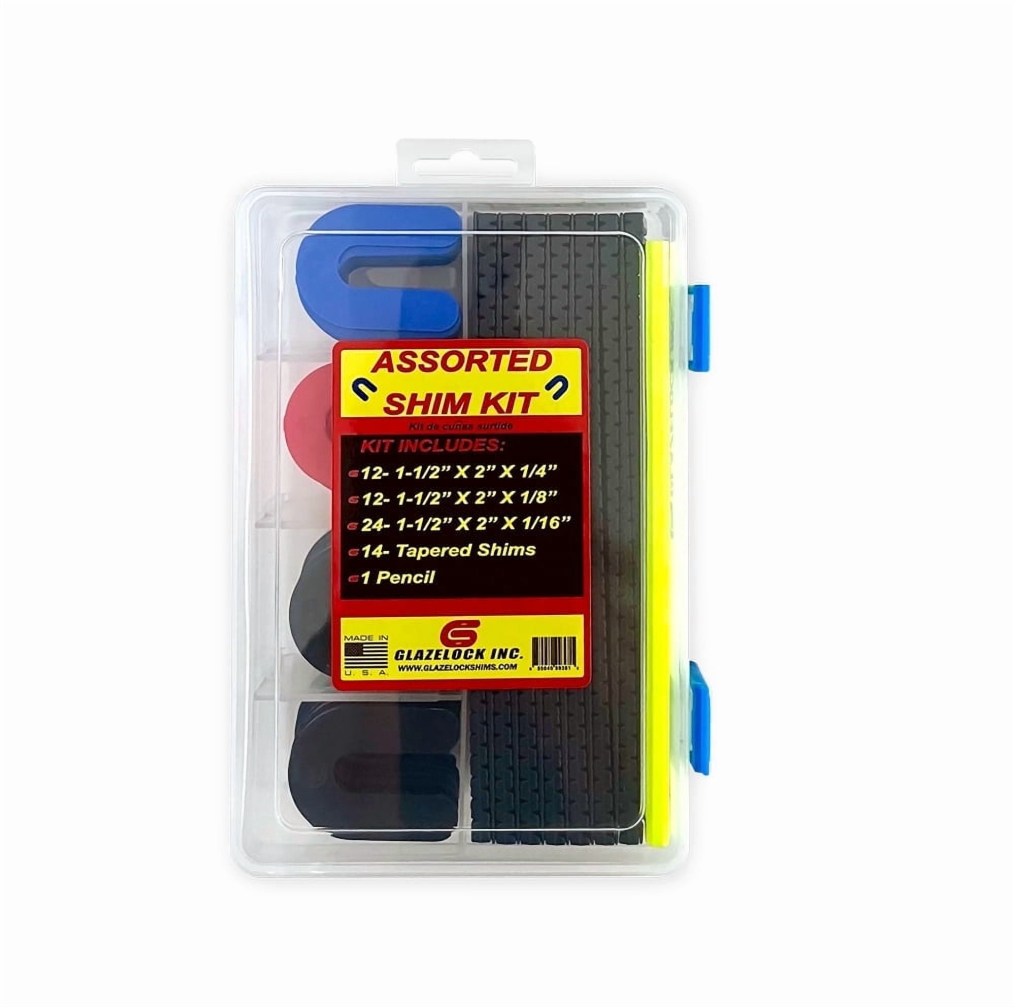 Glazelock Assorted Shim Kit with (14) Tapered Shims & (48) Horseshoe ...