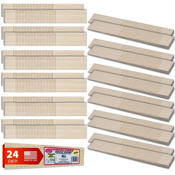 Glazelock Prescored Wood Shims 2- 12 packs; Total 24 Prescored Wood Shims