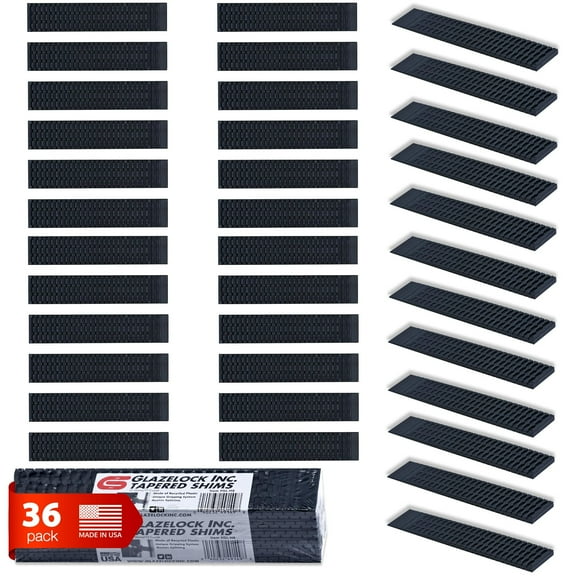 Glazelock Tapered Shims Packaged 3- 12packs; Total 36 shims