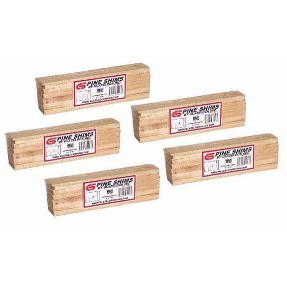 Glazelock Wood Shims 5-12 packs; Total 60 wood shims
