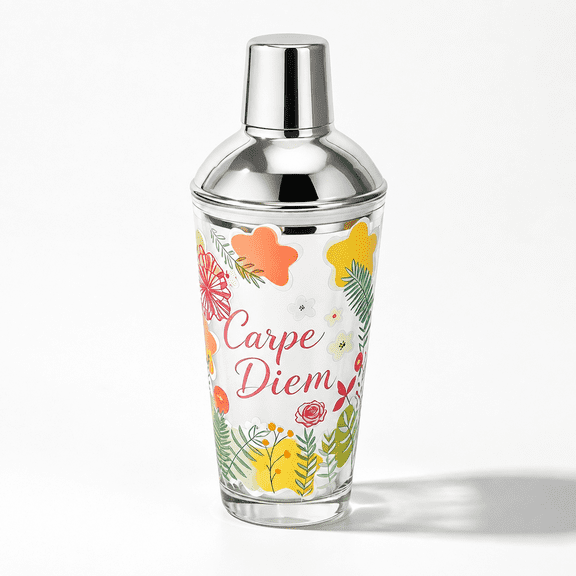 Glcocktail Shaker 17oz Flower Blooms Color Changing