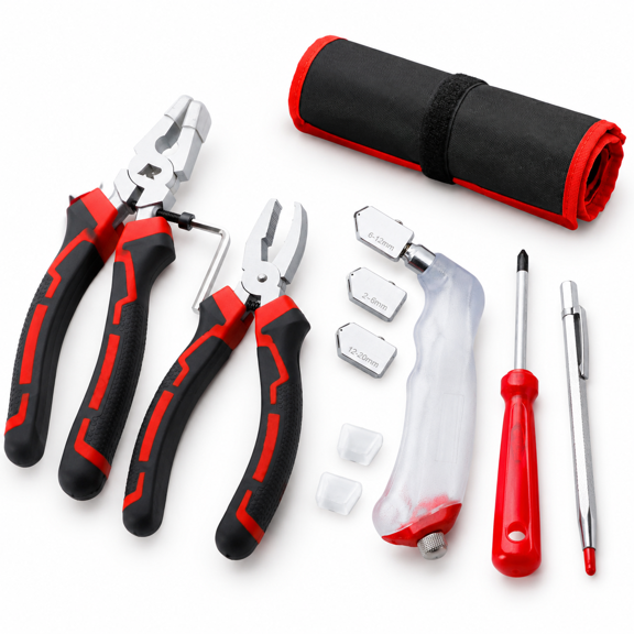 Glcutters Tools 2-20mm 8" Running Pliers Withd Jaws 6" Breaker Grozer Tool For Stained Tiles Mosaic