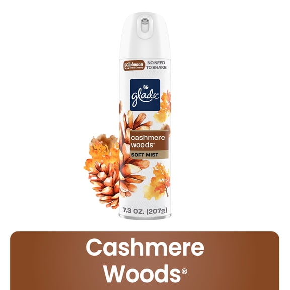 Glade Odor Fighting Soft Mist Air Freshener Room Spray, Cashmere Woods, 7.3oz., 1 Count