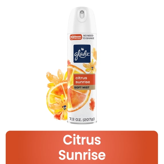 Glade® Soft Mist Odor Fighting Aerosol Air Freshener, Citrus Sunrise, 7.3oz, 1 Count