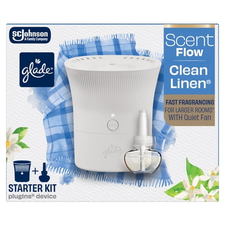 Glade® Scent Flow PlugIns® Air Freshener Starter Kit, Clean Linen, 1 Device + 1 Refill, 0.67 fl oz