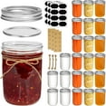 thumbnail image 1 of Gleam Adorn Small Mason Jars 8 oz, 24Pcs Regular Mouth Canning Jars, 8 ounce Glass Jar with Lid for Jams, Sauces, Jellies, Spices, Self-Made Gift, DIY Candles Decor, Wedding & Baby Shower Favors, 1 of 16