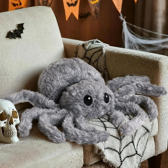 Halloween Spider Throw Pillow, Cute Full Body Spiders Shaped Decorative Soft Plush Pillow Cushion for Gift Party Home Sofa Couch Bed Indoor Halloween Decor (16 x 22 inch)