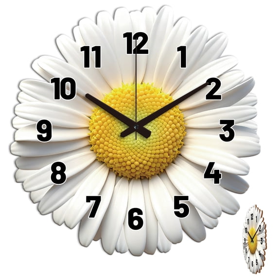 Gleamdisplay Daisy Wall Clock, 13 Inch - Silent Non-Ticking Irregular Shape for Living Room Bedroom Kitchen Office
