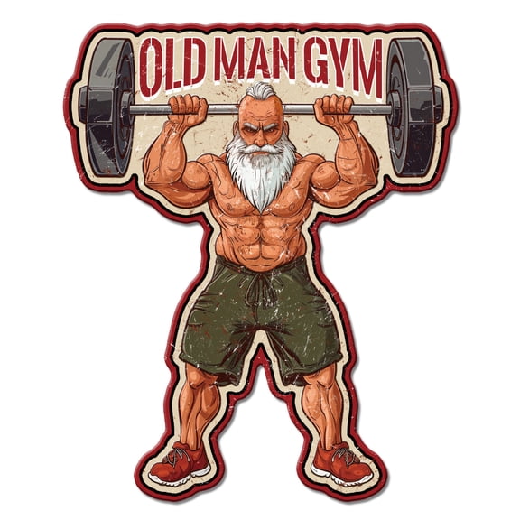 Gleamdisplay Old Man Gym Vintage Metal Tin Sign, Retro Iron Wall Decor - 10.6x8.7 Inches for Home Gym Man Cave Bar