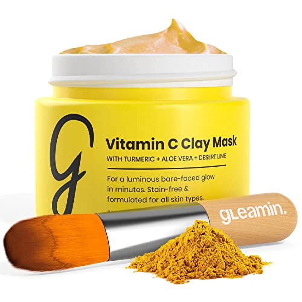 Gleamin Vitamin C Clay Mask for Dark Spots Turmeric Face Mask Clay