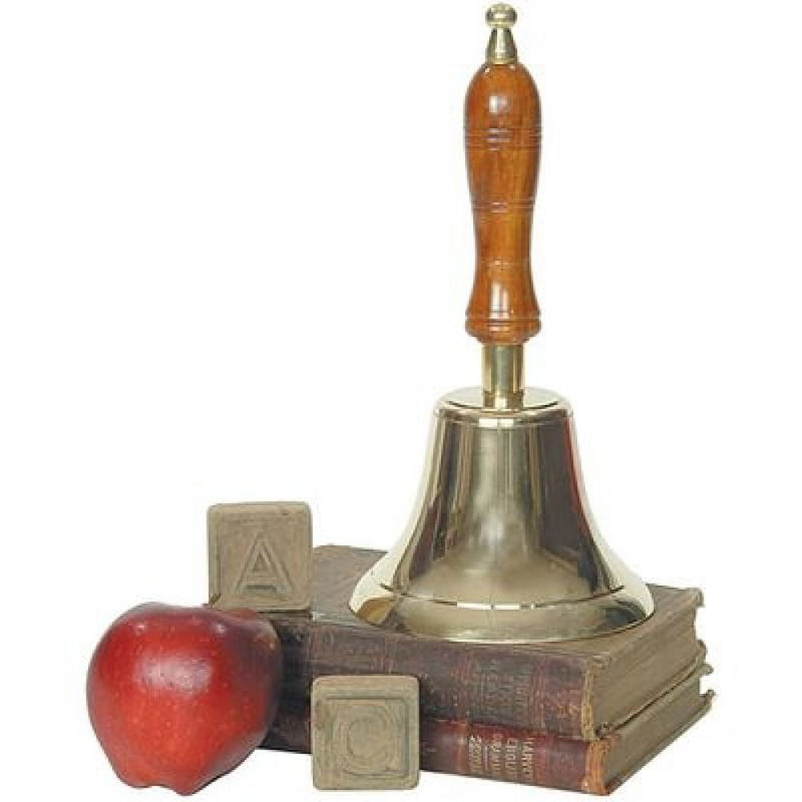Gleaming Brass School Hand Ringing Bell Wood Handle 10.5 inch - Walmart.com