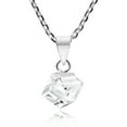 thumbnail image 1 of Gleaming Clear Crystal Prism Cube on Sterling Silver Pendant Necklace for Men and Women Anniversary Jewelry Gift, 1 of 5