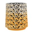 thumbnail image 1 of Gleaming Decorative Ceramic Vase, Silver And Gold, 1 of 2