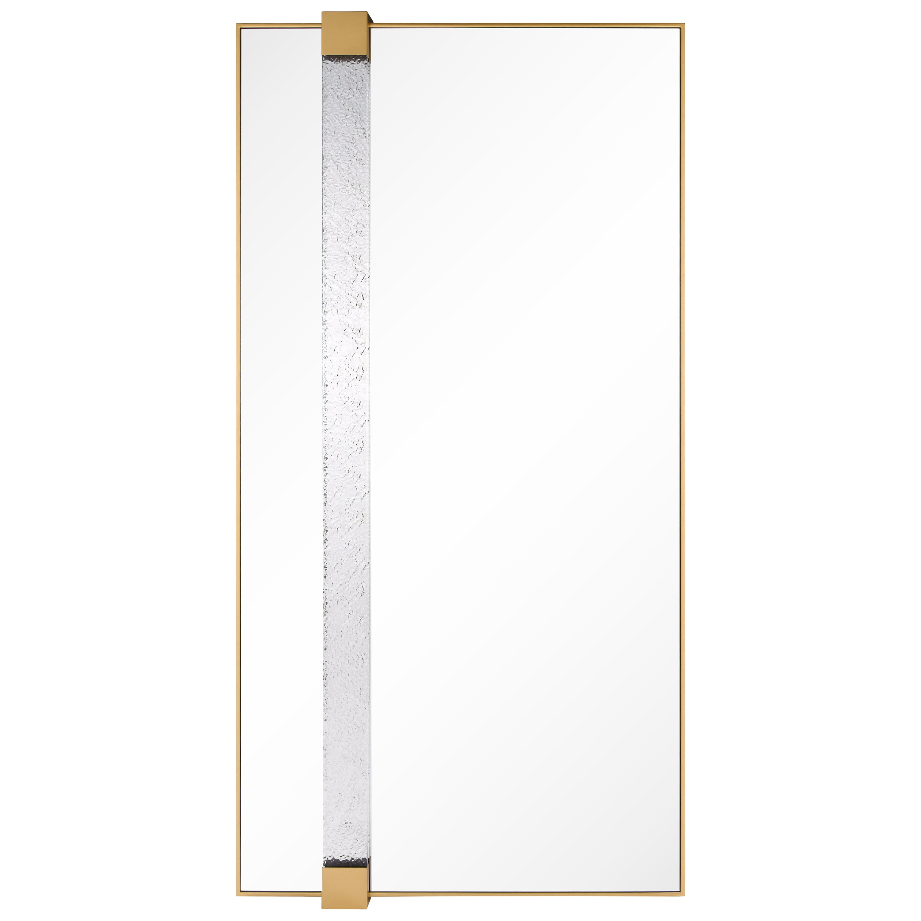 Gleaming Horizon 40"x80" Silver Mirror with Gold Iron Frame