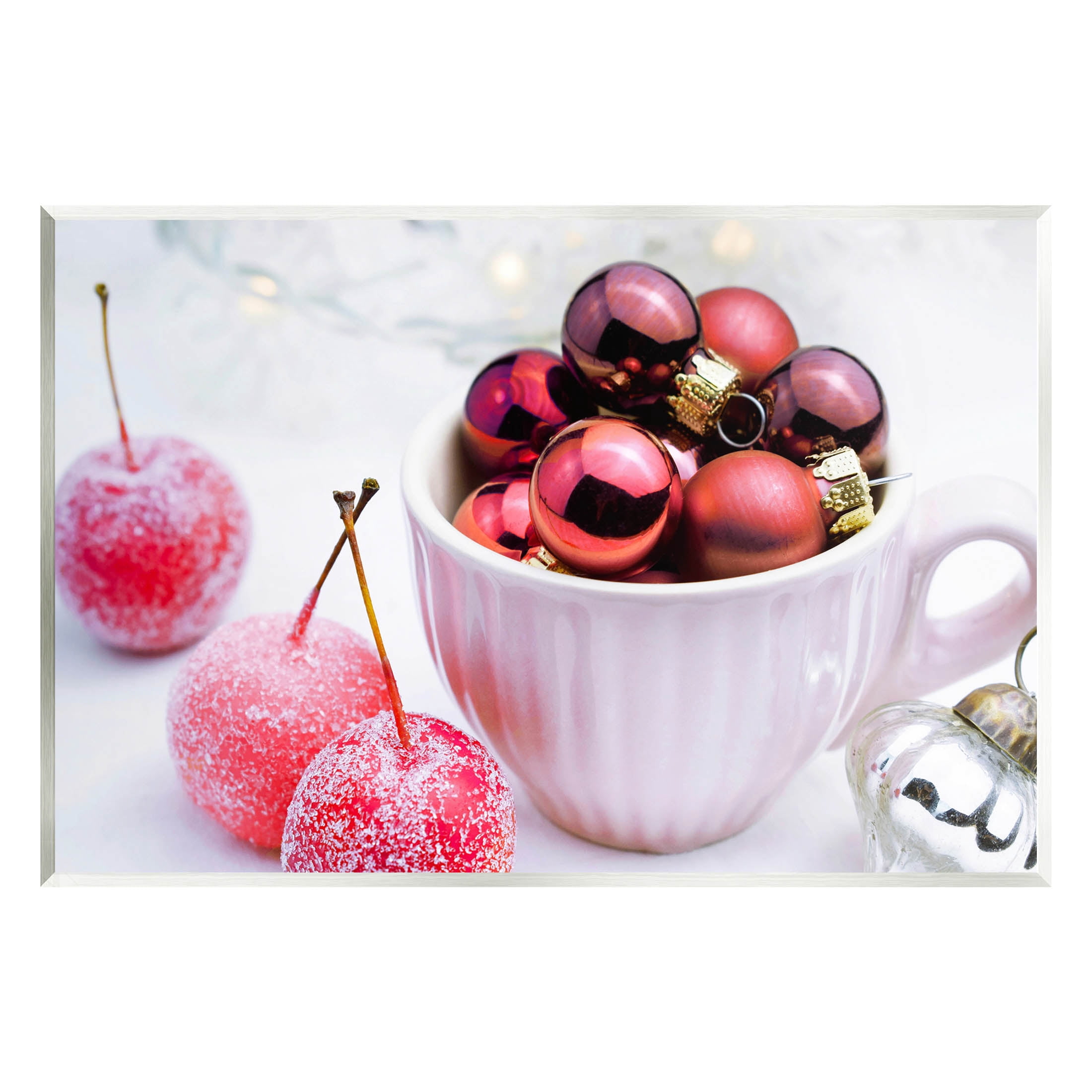 Gleaming Red Christmas Ornaments Holiday Photograph Unframed Art Print Wall Art