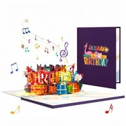 3D Pop-Up Birthday Card with Lights & Music – Colorful Greeting Card with Envelope, Flamingo Theme Options, Gift Card for Kids & Adults