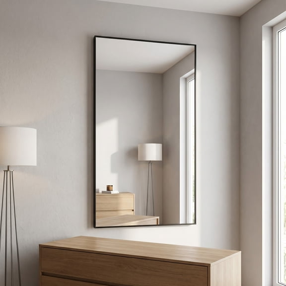 Gleamira 20"x40" Rectangular Bathroom Wall Mounted Mirror Vanity Mirror, Black