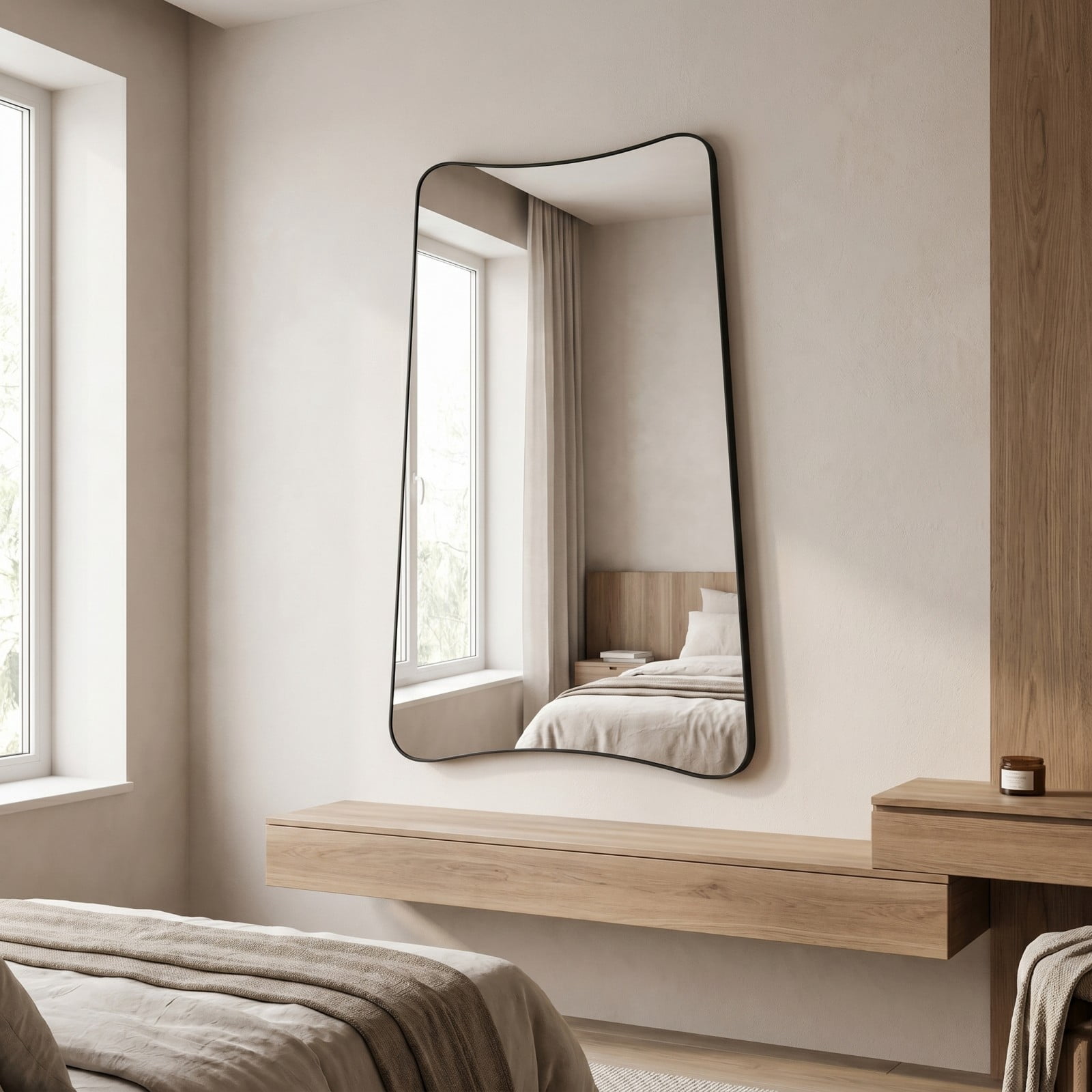 Gleamira 22"x32" Irregular Wall-mounted Bathroom Mirror Vanity Decorative Mirror