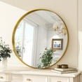 thumbnail image 1 of Gleamira 24" Round Deep Frame Bathroom Mirror Alluminum Alloy Frame Wall Mounted, Gold, 1 of 5