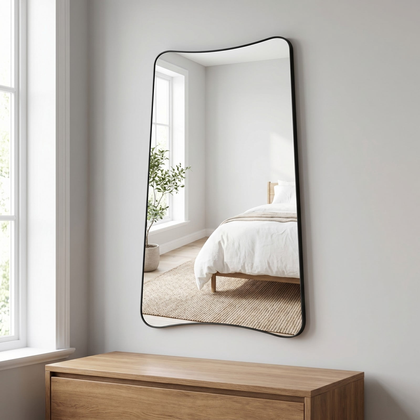 Gleamira 24"x36" Irregular Wall-mounted Bathroom Mirror Vanity Decorative Mirror