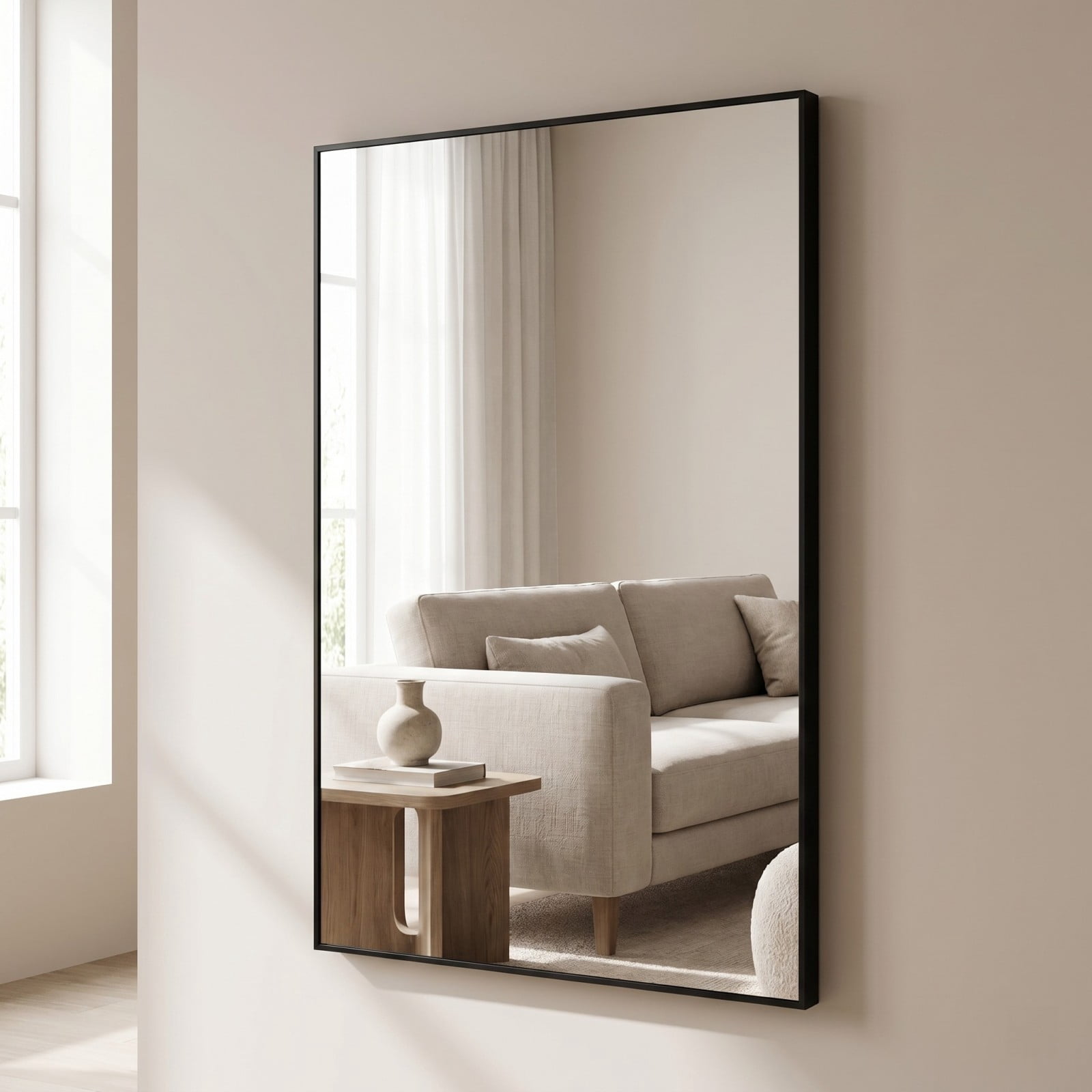 Gleamira 28"x36" Rectangular Bathroom Wall Mounted Mirror Vanity Mirror, Black