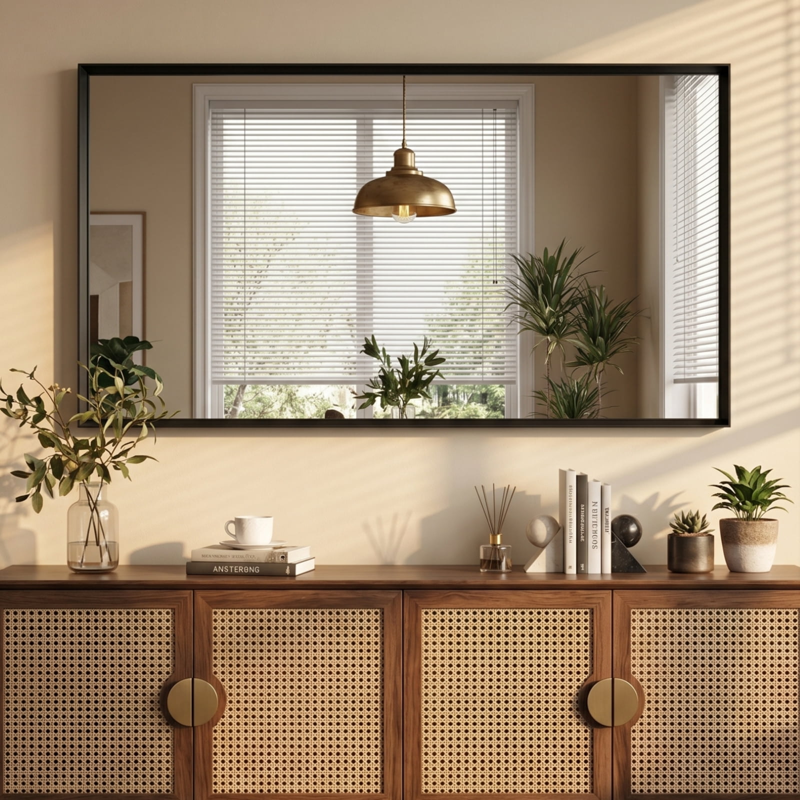 Gleamira 30"x55" Bathroom Wall Mounted Mirror Vanity Rectangular Mirror with Deep Frame, Black