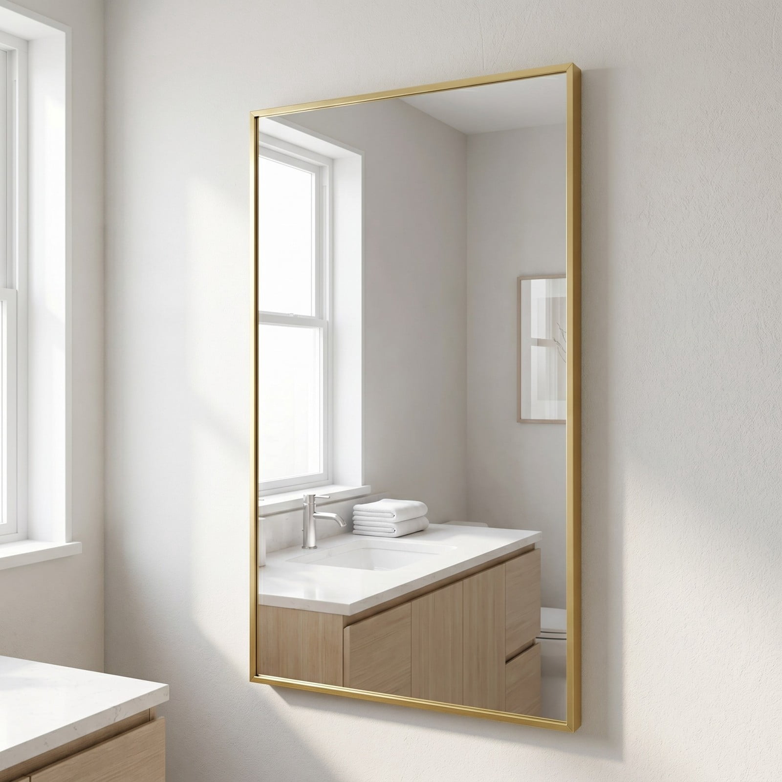 Gleamira 30"x55" Rectangular Full Length Mirror Floor Standing Mirror, Gold