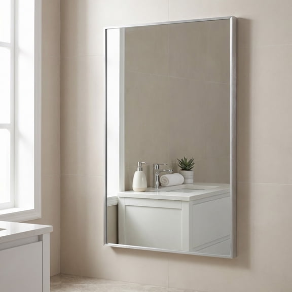 Gleamira 30"x55" Rectangular Full Length Mirror Floor Standing Mirror, Silver