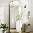 thumbnail image 1 of Gleamira 64"x 21" Arched Round Corners Full Length Mirror Aluminum Alloy Framed Floor Mirror, Gold, 1 of 6