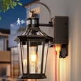 thumbnail image 1 of Gleamz Motion Sensor Outdoor Wall Light with GFCI Outlet, Oil-Rubbed Bronze Dusk to Dawn Exterior Lighting Fixtures for Garage Entrance, 5-Modes, Adjustable Sensitivity, 1 of 9