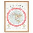 thumbnail image 1 of Gleason 1892 New Standard Map of the World Time Calculator Flat Earth Vintage Poster Art Print Framed Poster Wall Decor 12x16 inch, 1 of 5