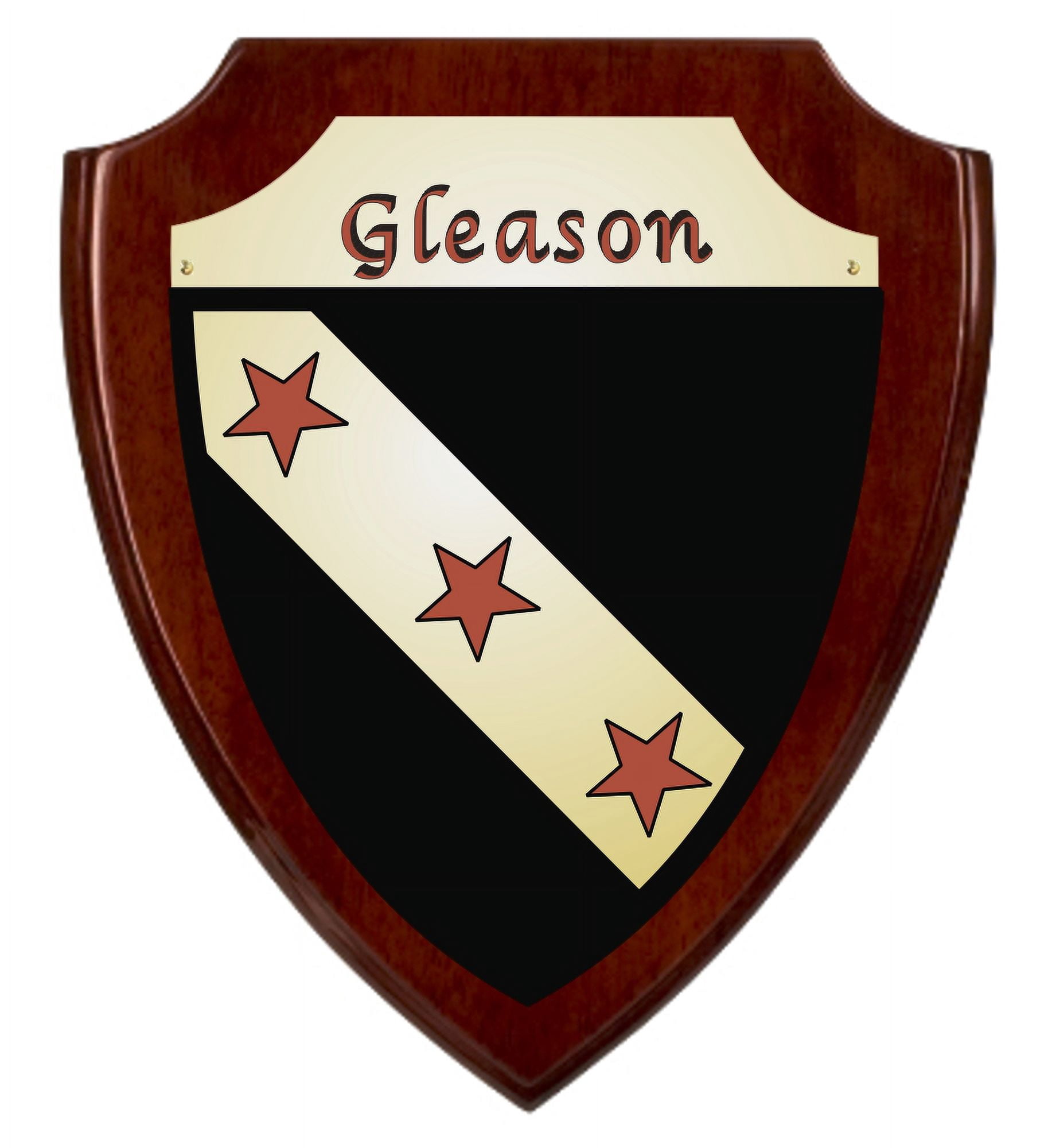 Gleason Irish Coat of Arms Shield Plaque - Rosewood Finish