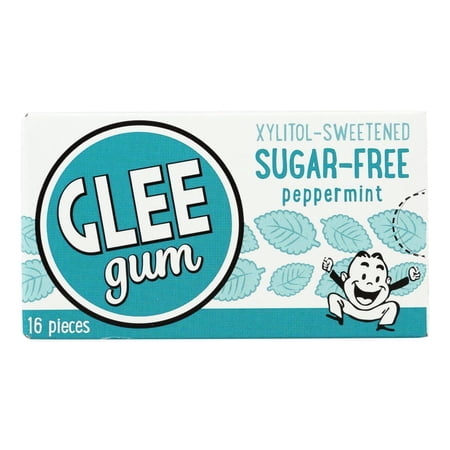 Glee Gum Chewing Gum - Refresh Mint - Sauce Garlic Free - Case of 12 - 16 Pieces