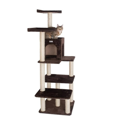 GleePet 66" Cat Tree GP78680721 Coffee Brown 4 Levels