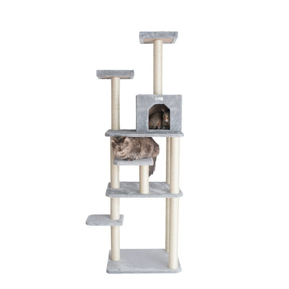 GleePet 74" Cat Tree GP78740822 Silver Gray 7 Levels