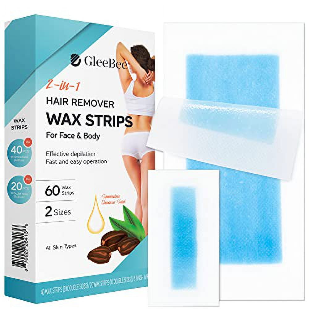 Gleebee Waxing Strips for Hair Removal including 40 Body trips and 20