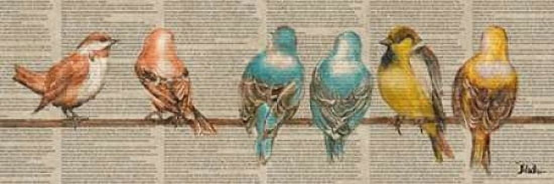 Gleeful Newsprint I Canvas Art - Patricia Pinto (12 x 36)