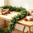 thumbnail image 1 of Gleefy Christmas Rattan Garland, 5.9 ft Artificial Leaves Swag for Staircase Railing, Fireplace, Indoor Christmas Display, 1 of 6