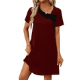 thumbnail image 1 of Gleelaud Women's Color Block Casual Elegant T-shirt Dresses Short Sleeve Boho Beach Dress, 1 of 5