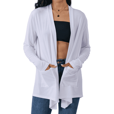 Gleelaud Women's Lightweight Open Front Cardigans Long Sleeve Casual Soft Drape Fall Cardigan with Pockets