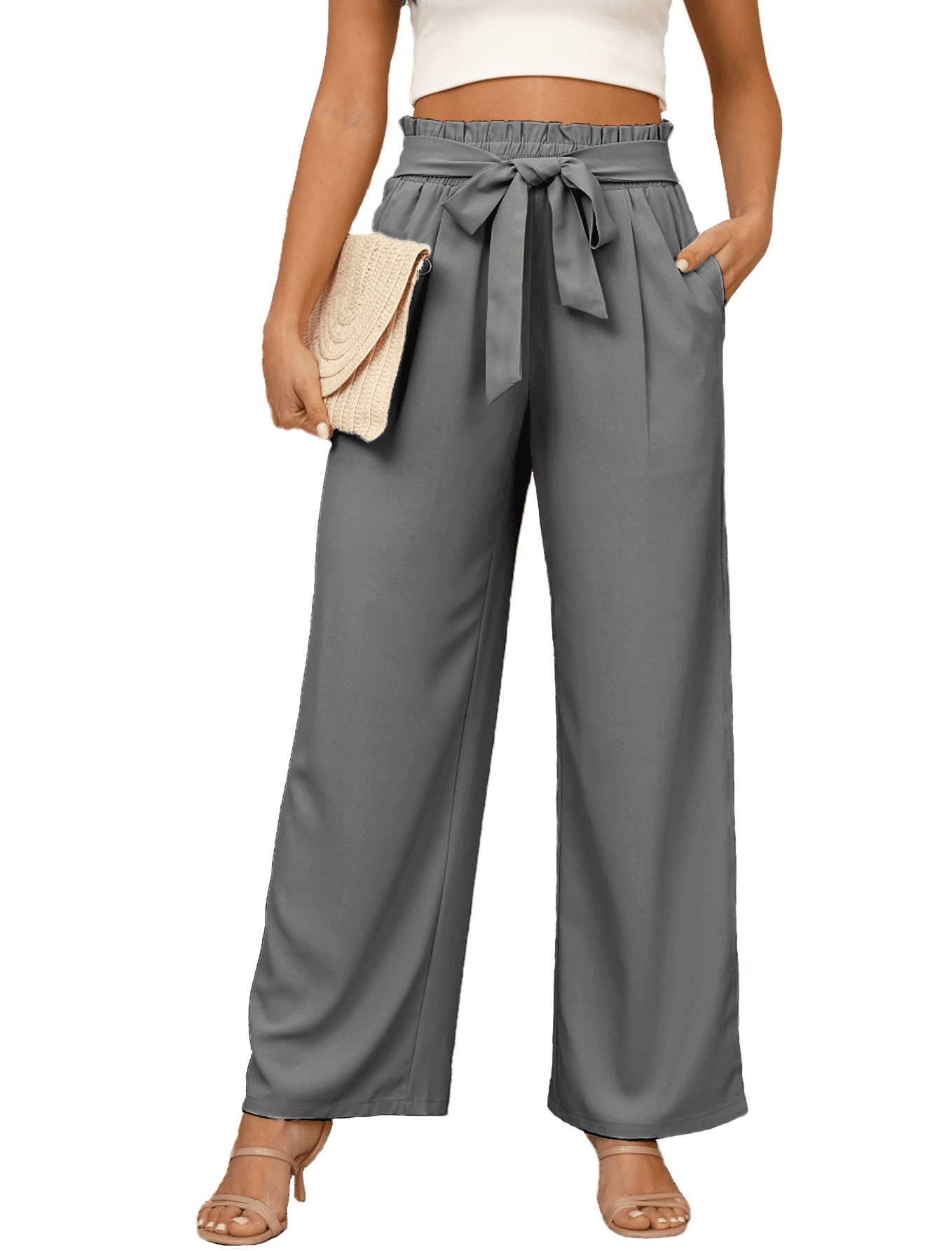 XFLWAM Spring Summer Long Straight Wide Leg Trousers with