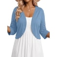 thumbnail image 1 of Gleelist Plus Size Cropped Cardigan Bolero Shrug For Dresses 3/4 sleeve Oversized Lightweight Cardigan Sweaters For Women XL-5XL, 1 of 6