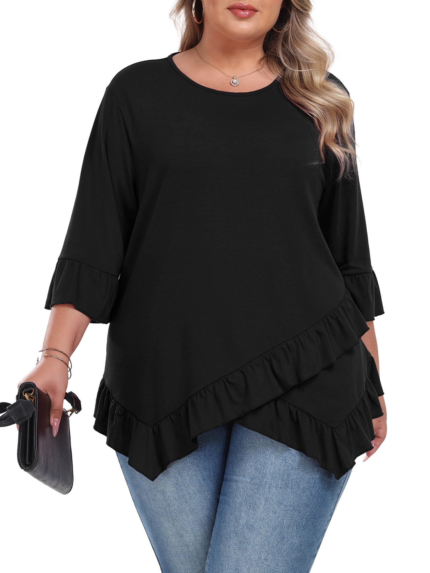 ruffle sleeve top plus size