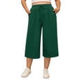 thumbnail image 1 of Gleelist Women's Plus Size Capri Pants Stretchy Wide Leg Summer Drawstring Elastic Waist Lounge Pants With Pockets XL-5XL, 1 of 7