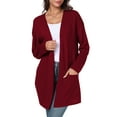 thumbnail image 1 of Gleelist Women's Casual Knit Open Front Cardigan Lightweight Long Sleeve with Pockets, 1 of 8