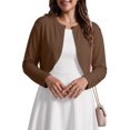 thumbnail image 1 of Gleelist Plus Size Cropped Cardigan Bolero Shrug Open Front Long sleeve Lightweight Cardigan Sweaters For Women XL-5XL, 1 of 7