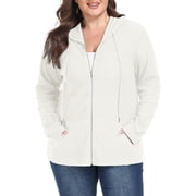 Women's Full Zip Up Hoodie Sweatshirts Plus Size Long Sleeve Oversized Casual Hoodies Sweatshirt Jackets with Pockets(1X-5X)
