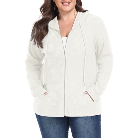 Gleelist Women's Full Zip Up Hoodie Sweatshirts Plus Size Long Sleeve Oversized Casual Hoodies Sweatshirt Jackets with Pockets(1X-5X)