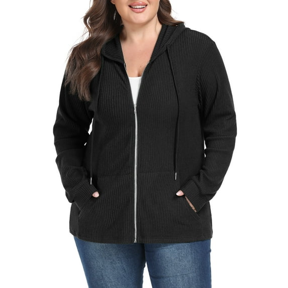 Gleelist Women's Full Zip Up Hoodie Sweatshirts Plus Size Long Sleeve Oversized Casual Hoodies Sweatshirt Jackets with Pockets(1X-5X)