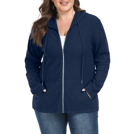 Gleelist Women's Full Zip Up Hoodie Sweatshirts Plus Size Long Sleeve Oversized Casual Hoodies Sweatshirt Jackets with Pockets(1X-5X)